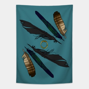 feathers with a ring Tapestry