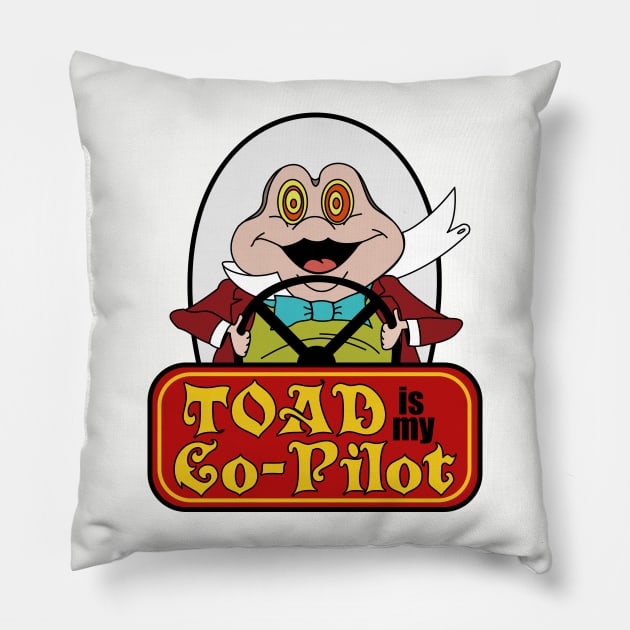 Toad is My Co-Pilot Pillow by Grafenroda