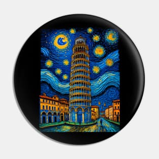 Pisa Tower in Starry Night Pin