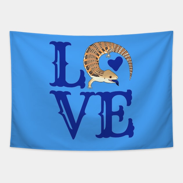 Love Blue Tongued Skink Tapestry by ARTWORKandBEYOND