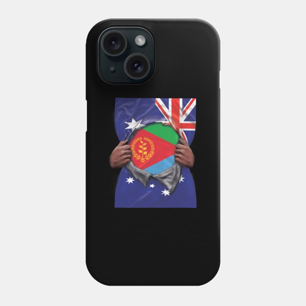 Eritrea Flag Australian Flag Ripped Open - Gift for Eritrean From Eritrea Phone Case by Country Flags