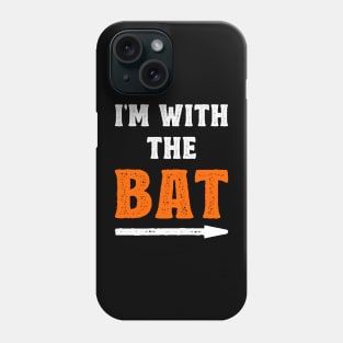 Funny Halloween I'm With The Bat Costume Couple Phone Case