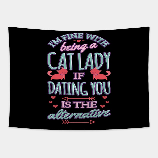 Crazy Cat Lady Art, Funny Cat Lover Gift for cat lovers Tapestry by hugandmug