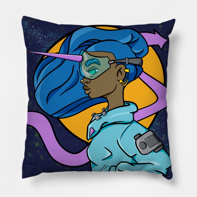 Unicorn girl Pillow by MadArtist123