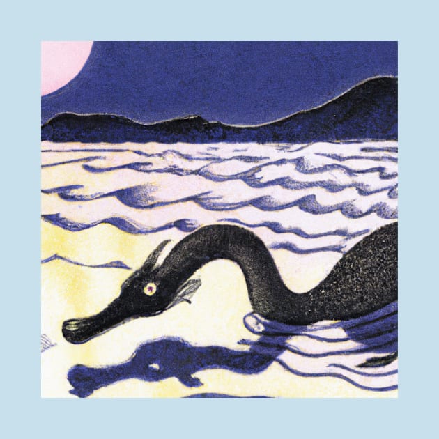 Loch Ness Monster Ukiyo-e Print by Star Scrunch