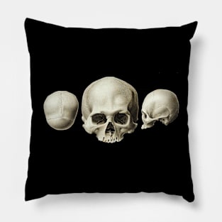 Vintage head skulls Pillow