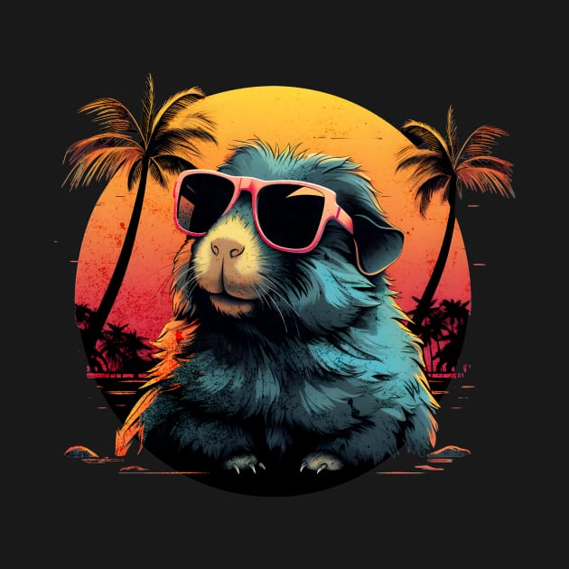 Retro Wave American Guinea Pig Shirt by Miami Neon Designs