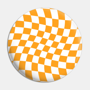 Twisted Checkered Square Pattern - Orange Tones Pin