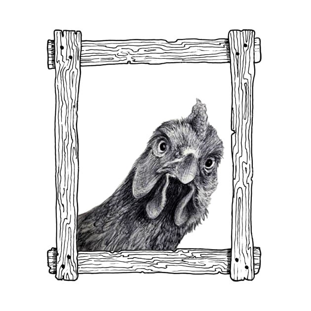 Funny Chicken in a Frame by mynaito