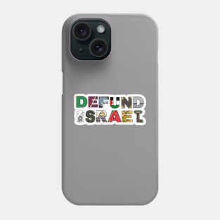 Defund Israel - Palestine Symbols - White Sticker - Back Phone Case