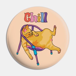 Chilling Cat Pin