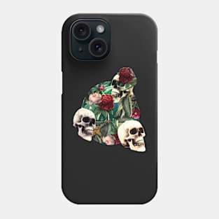 Flowers and Skulls (Green) Phone Case