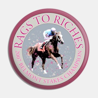 Champion Filly Rags to Riches 2007 Belmont Stakes design Pin