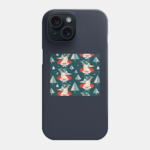 Reindeer Christmas Phone Case by artforrart