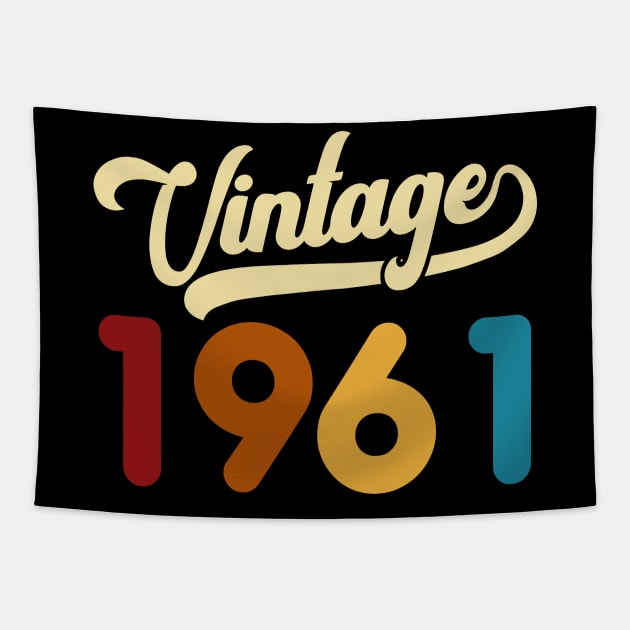 1961 Vintage Gift 59th Birthday Retro Style Tapestry by Kimko