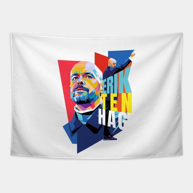 Erik Ten Hag Pop Art Tapestry by Laksana Ardie Store