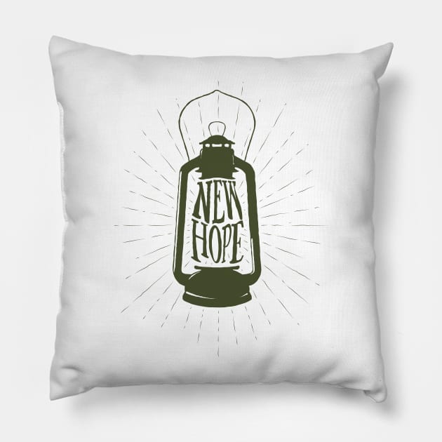 Lantern Of New Hope Pillow by DephaShop