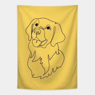 Golden retriever minimalist line art Tapestry