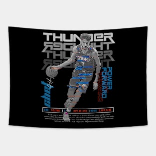 Chet Holmgren Basketball Art Thunder Tapestry