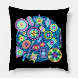 Ernst Haeckel Rainbow Diatoms over Water Pillow