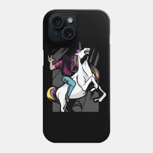 Metalhead Riding Unicorn Graphic Design Phone Case