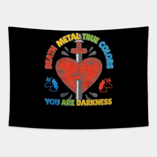 Cute Dagger Heart Unicorn Colorful Death Metal True Colors, You Are Darkness classic Vintage 80s 90s Tapestry