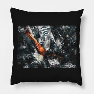 Eagle over New York sketch Pillow