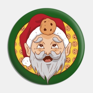 Just One More Cookie // Funny Santa Claus Cartoon Pin