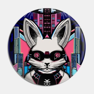 Retro themed anime rabbit bunny Pin