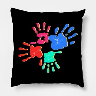 Family day, family handprint, love, cute, funny, humor, mother, father, wife, husband, kids Pillow