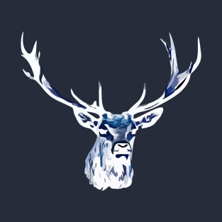 Red deer (Cervus elaphus) in white T-Shirt