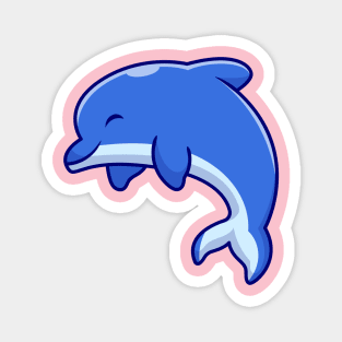 Cute Dolphin Cartoon Magnet