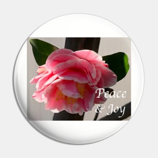 Peace And Joy Pink And White Camellia Bloom Pin