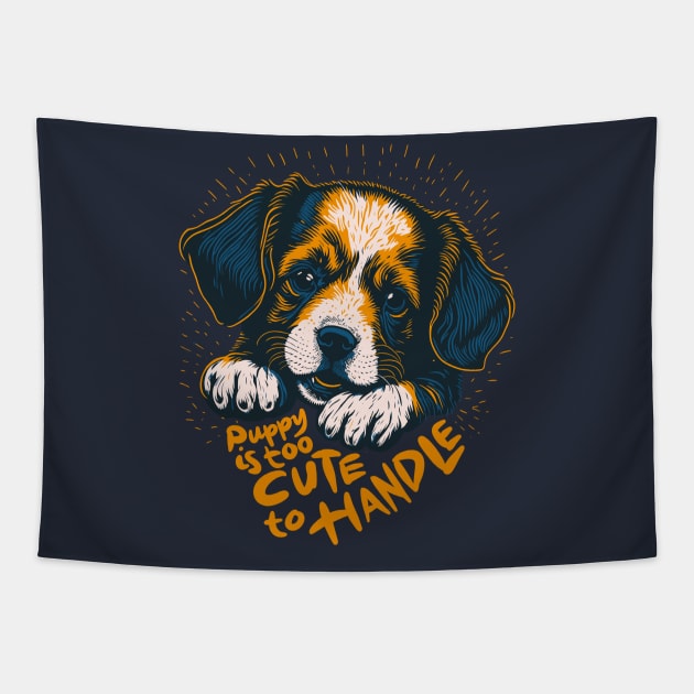 The puppy is too cute to handle Tapestry by BAJAJU