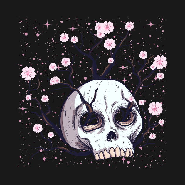 Aesthetic Sakura Skull of Reibirth The Cycle of Life by BakaOutfit