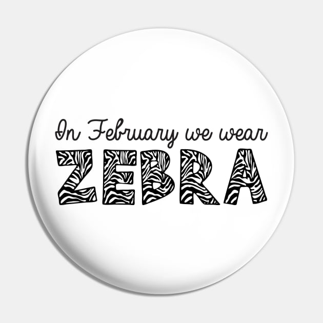 In February, We Wear Zebra Pin by kimmieshops