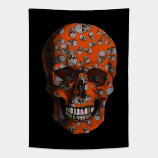 Orange Skull Tapestry