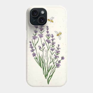 Wildflower Lavender honey bee Phone Case