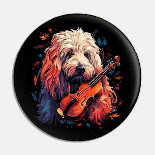 Komondor Playing Violin Pin