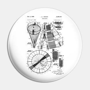 Skydiving Parachute Design Patent Print Pin