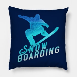 Retro Look Snowboarder, Snowboarding Motive Pillow