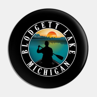 Blodgett Lake Canoeing Michigan Sunset Pin