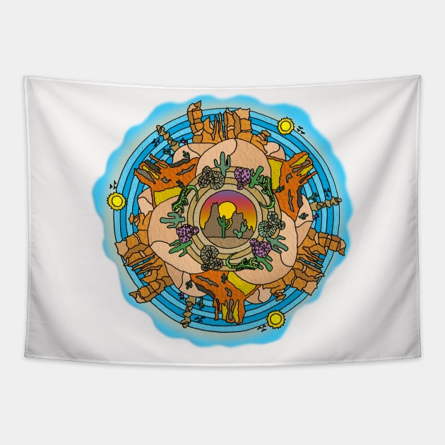 Desert Southwest Themed Mandala Tapestry by gorff