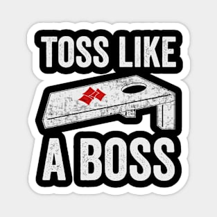 Toss Like A Boss Funny Cornhole Player Magnet