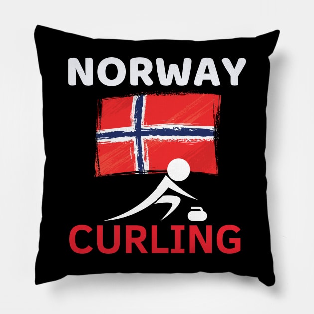 Norway Curling Team Pillow by funcreation