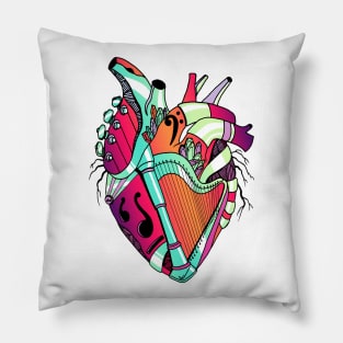 Blue Red Blend No 2 Musical Heart Pillow