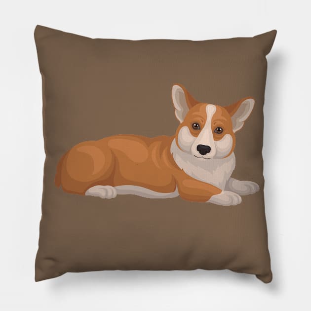 Chilin' Corgi Pillow by NewWorldIsHere