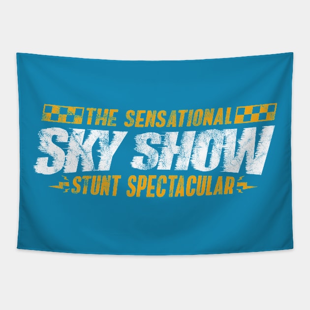 2021 - The Sensational Sky Show (Blue - Worn) Tapestry by jepegdesign