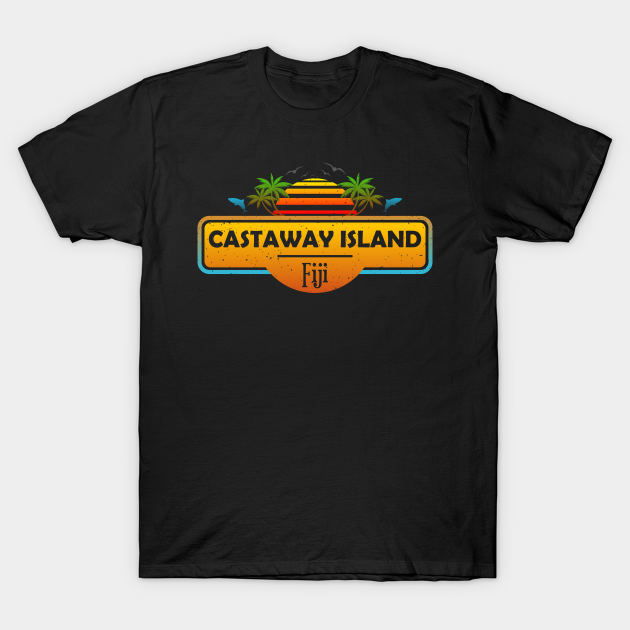 Discover Castaway Island Beach Fiji, Tropical Palm Trees Sunset, Summer - Castaway Island Beach - T-Shirt