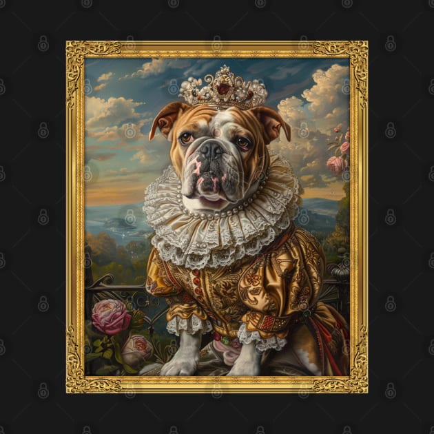 Bulldog - Medieval Princess (Framed) by HUH? Designs